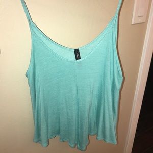 Aqua cropped tank top